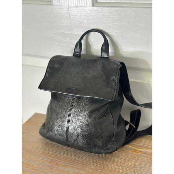 American Leather Company Bag Black Genuine Leather Preppy School Backpack - Picture 3 of 12